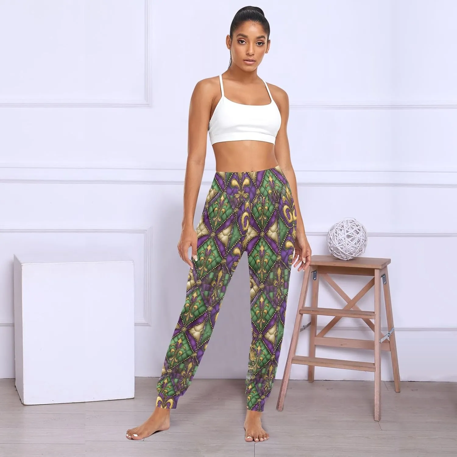 CHIFIGNO Women's Harem Pants Athletic Pants Harem Pants Women High Waist Yoga Pants