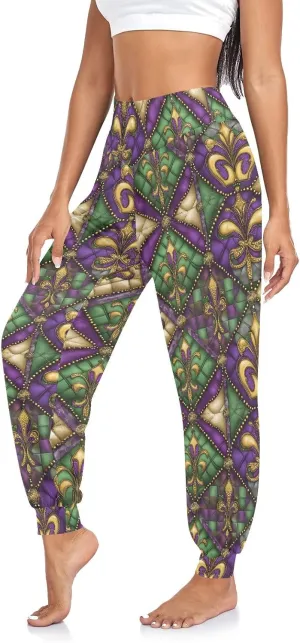 CHIFIGNO Women's Harem Pants Athletic Pants Harem Pants Women High Waist Yoga Pants