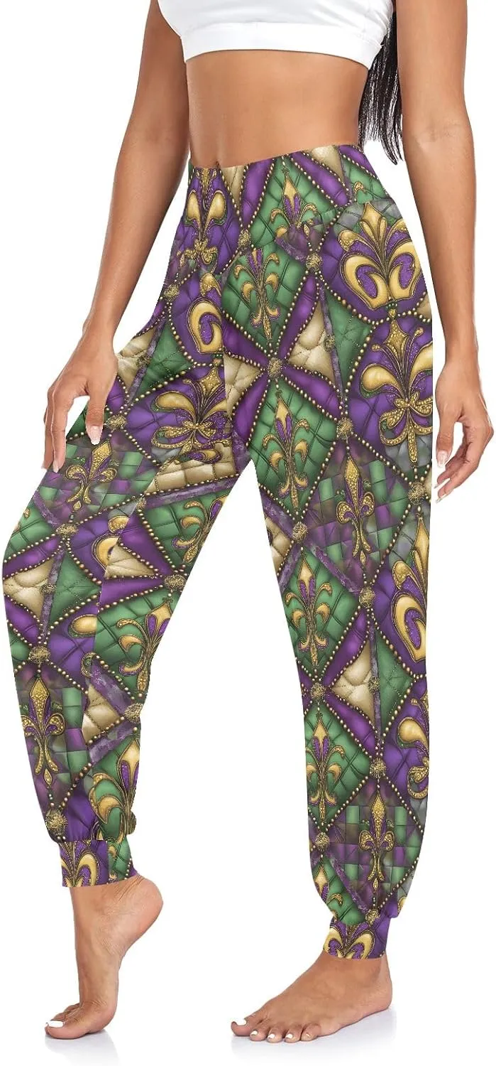 CHIFIGNO Women's Harem Pants Athletic Pants Harem Pants Women High Waist Yoga Pants