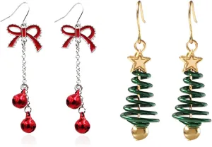 Christmas Earrings Gifts for Women Stocking Stuffers Holiday Earrings Bow Bell Candy Santa Claus Reindeer Earrings Christmas Tree Cake Earrings Bulk Christmas Jewelry Gifts