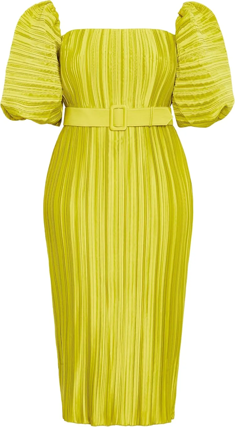 City Chic Women's Plus Size Dress - Krista Pleat