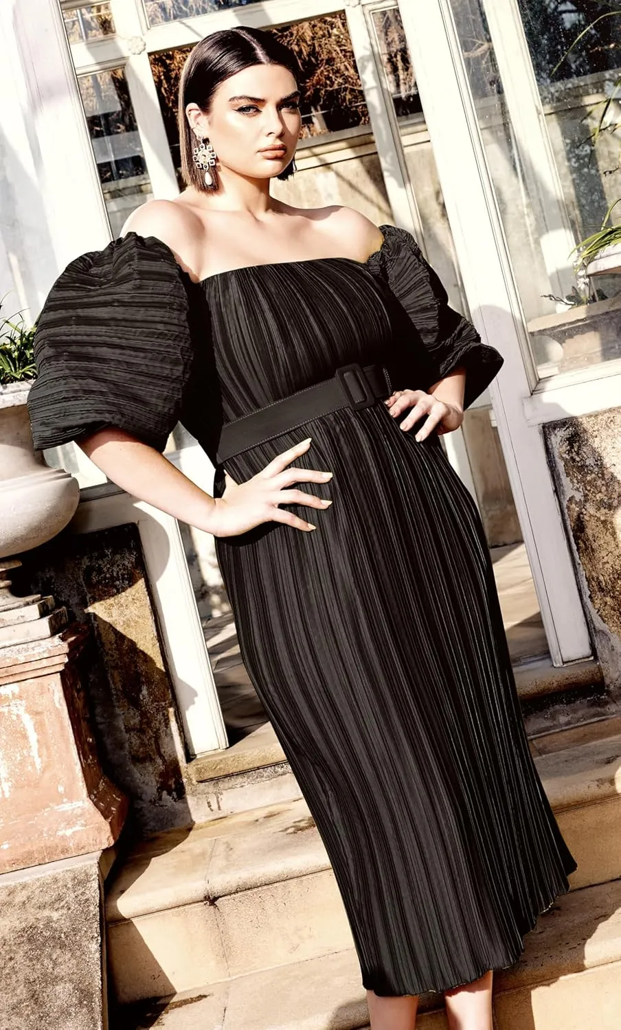 City Chic Women's Plus Size Dress - Krista Pleat