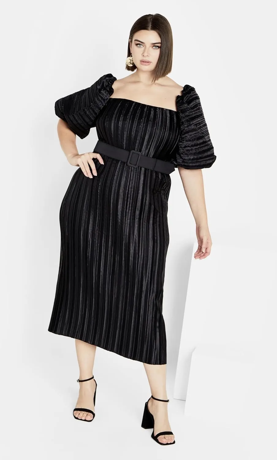 City Chic Women's Plus Size Dress - Krista Pleat