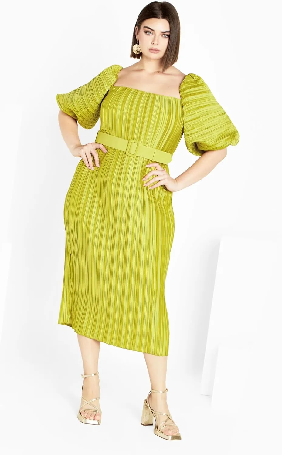City Chic Women's Plus Size Dress - Krista Pleat