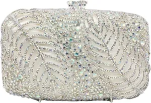 Clutch Purses for Women Elegant Crystal Clutch Purse for Women Bridal, Wedding, Party, and Evening Bag with Hollow Diamond Design