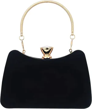 Clutch Purses for Women Luxury Evening Bag Black Handbag for Women Formal Party Clutch with Crossbody Chain