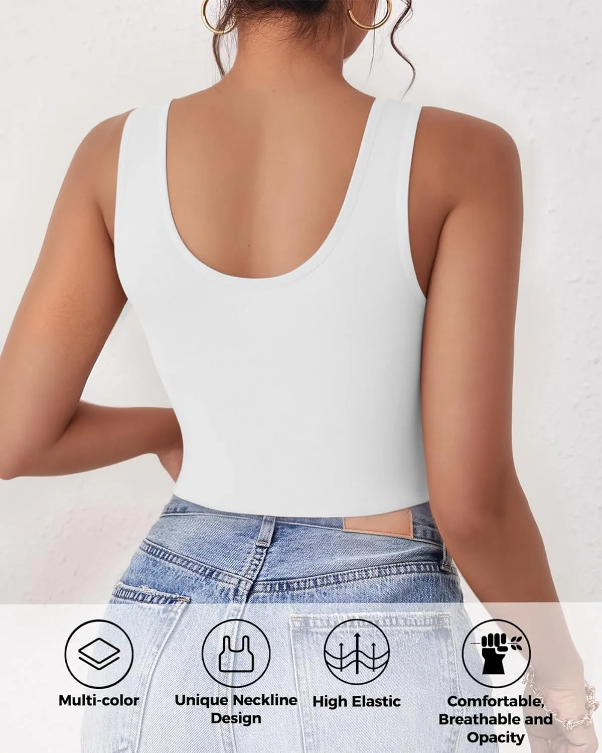 Crop Tops for Women, U Neck Tank Tops, Sleeveless Basic Cropped Racerback Going Out Tops Athletic Sports Shirts