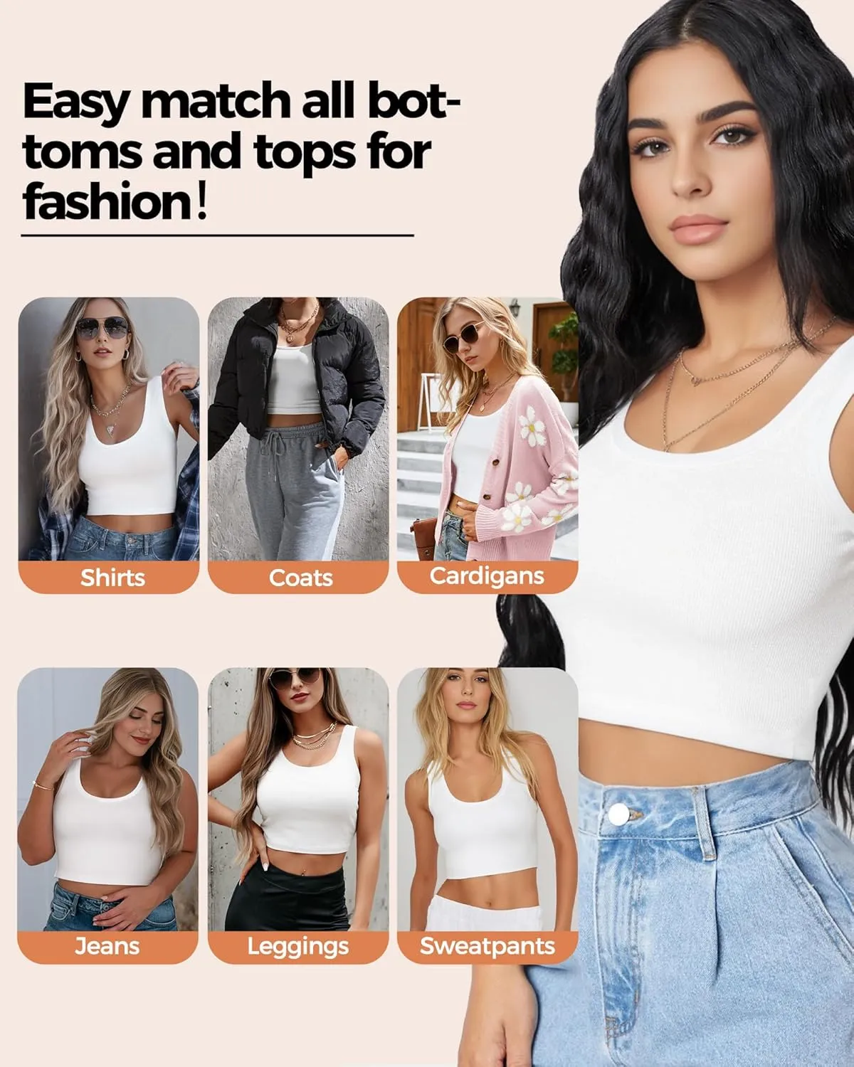 Crop Tops for Women, U Neck Tank Tops, Sleeveless Basic Cropped Racerback Going Out Tops Athletic Sports Shirts