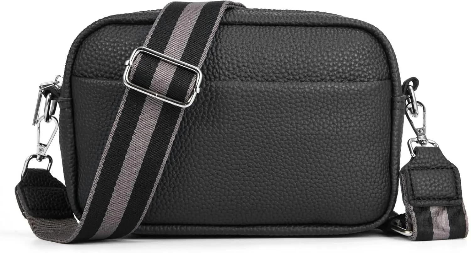 Crossbody Bags for Women,Quilted Crossbody Bag,Trendy Design Shoulder Purse Satchel Handbags with Wide Guitar Stra