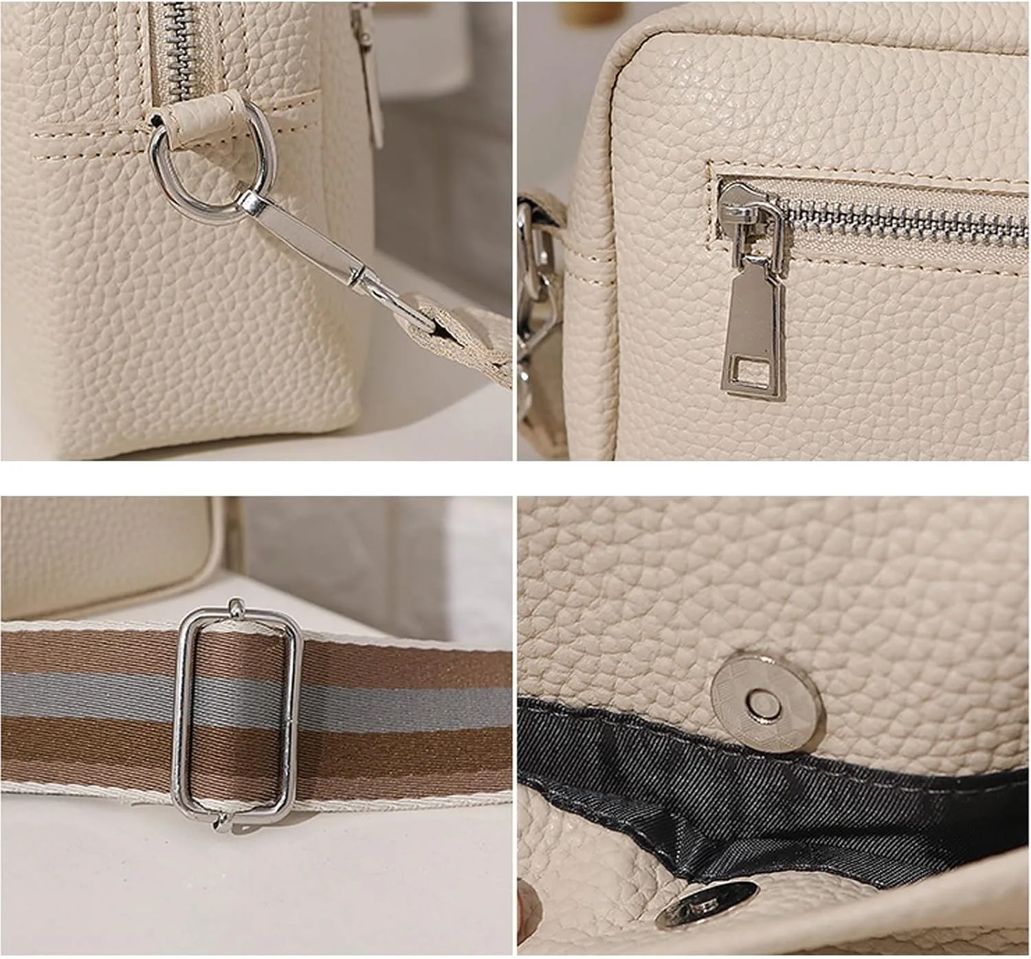 Crossbody Bags for Women,Quilted Crossbody Bag,Trendy Design Shoulder Purse Satchel Handbags with Wide Guitar Stra