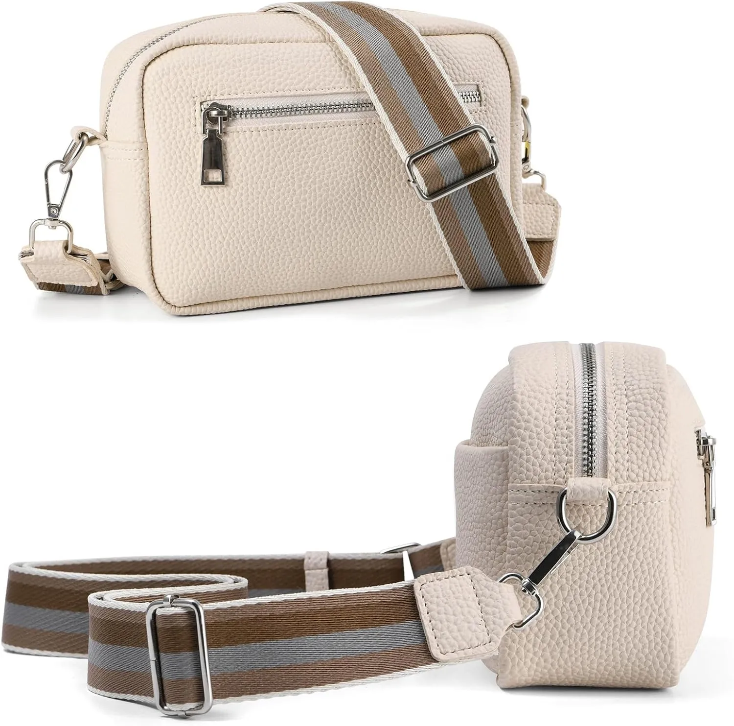 Crossbody Bags for Women,Quilted Crossbody Bag,Trendy Design Shoulder Purse Satchel Handbags with Wide Guitar Stra