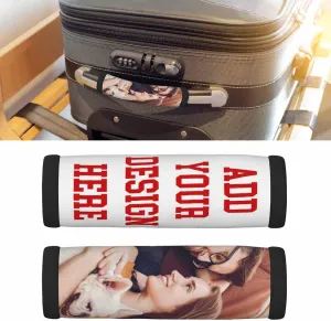 Custom 2 Packs Luggage Handle Wrap Grips for Suitcase Identifier Custom Photos Logo Luggage Covers Wraps Travel Accessories