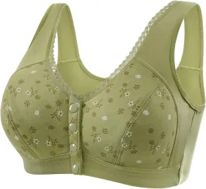 Daisy Bras for Older Women Comfy Convenient Front Closure Bras Full Support No Underwire Bras
