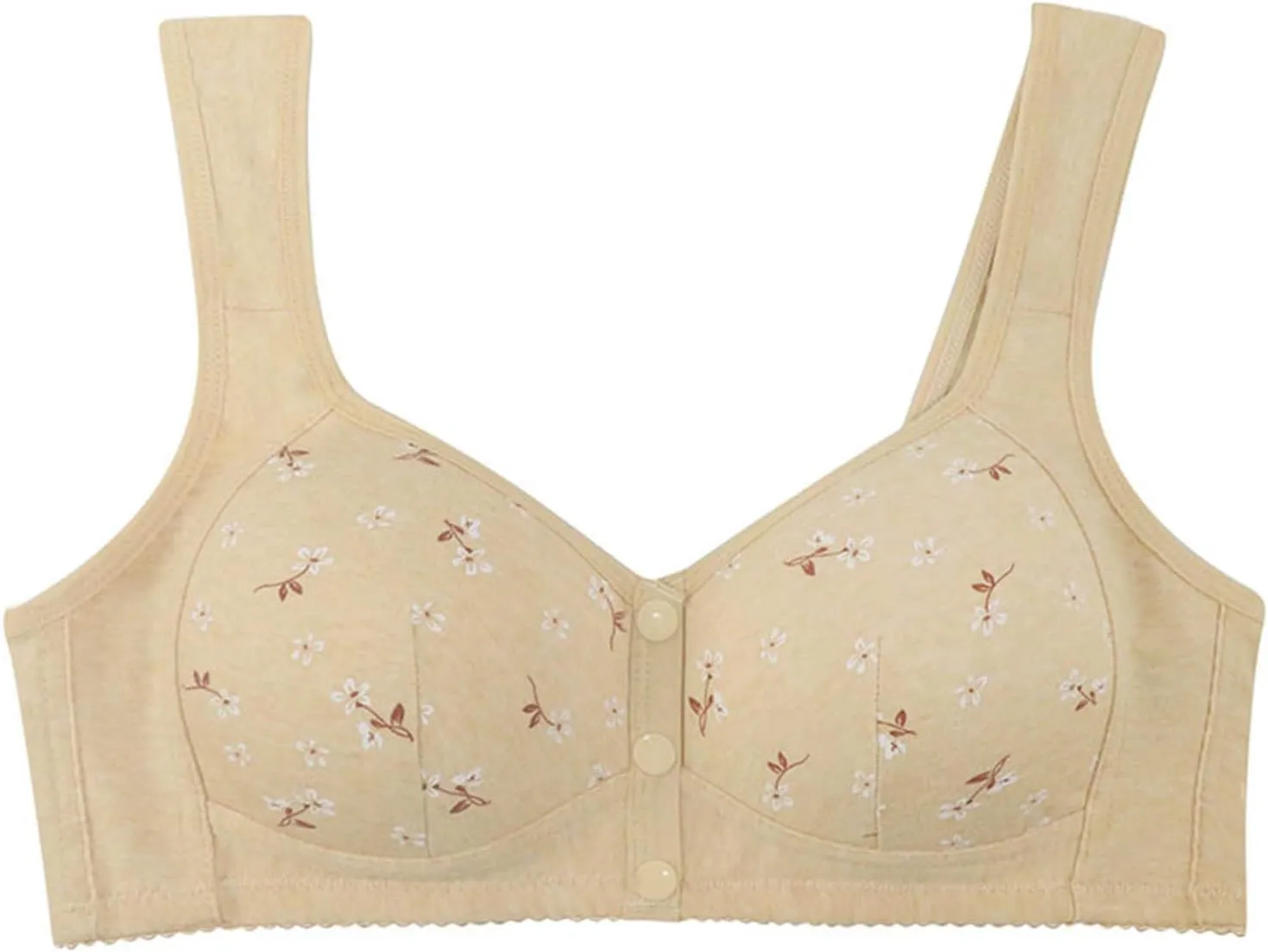 Daisy Bras for Older Women Front Closure Push up Bras No Underwire Wireless Bralettes Everyday Bra for Senior