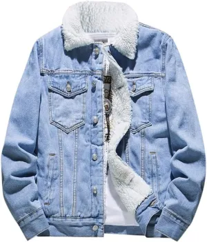 Denim Jacket Men Lightweight Button Down Long Sleeve Jean Jackets Coats Spring Fall Fashion, S-4XL