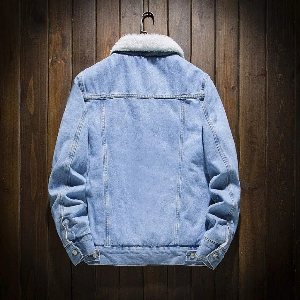 Denim Jacket Men Lightweight Button Down Long Sleeve Jean Jackets Coats Spring Fall Fashion, S-4XL