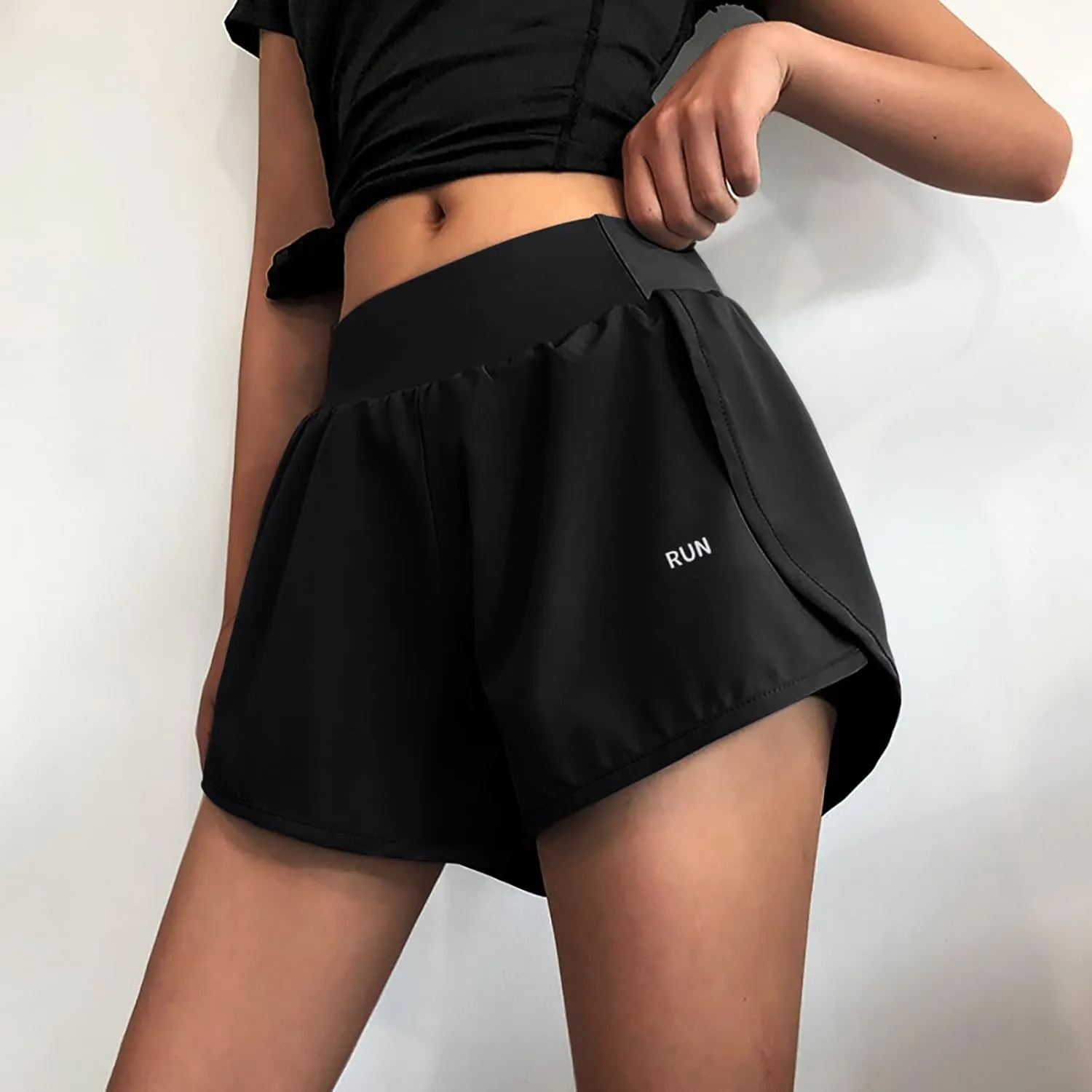 Dgoopd Womens Running Shorts High Waisted Summer Athletic Shorts Workout Shorts Women High Waisted Summer Shorts