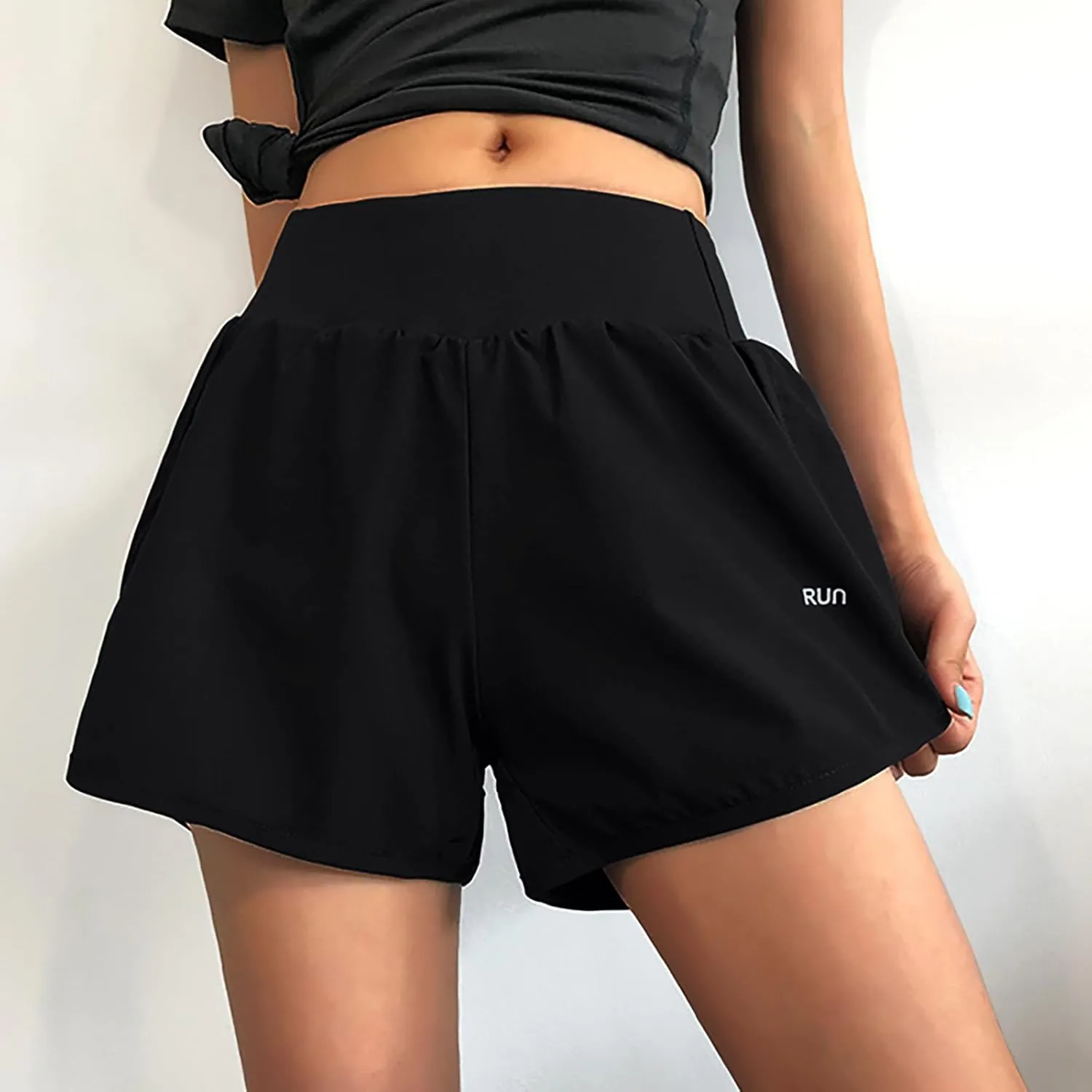 Dgoopd Womens Running Shorts High Waisted Summer Athletic Shorts Workout Shorts Women High Waisted Summer Shorts