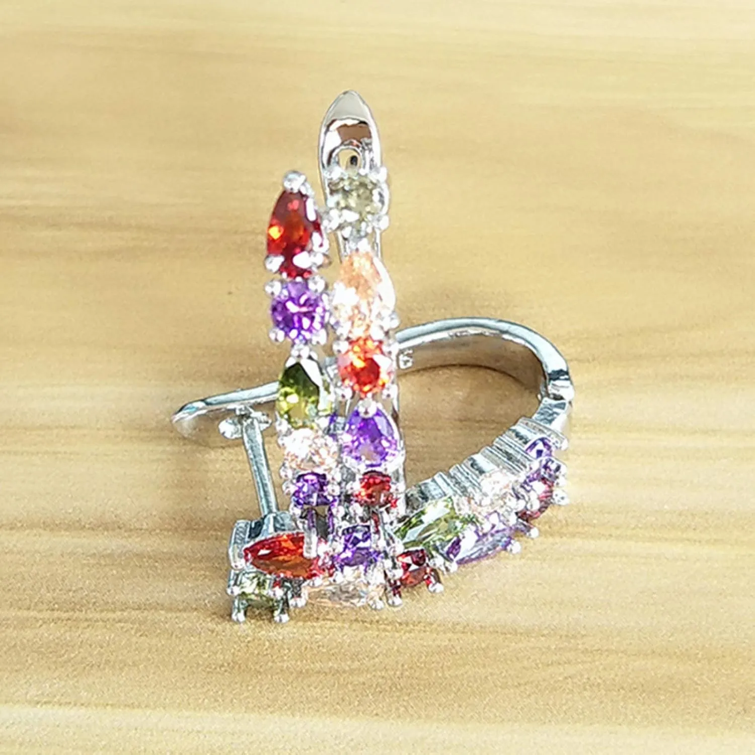 Earring Hoop Stud Drop & Dangle, Luxury Women Faux Emerald Multicolor Cubic Zirconia Ear Stud Earrings Jewelry for Women Teen Girls Birthday Christmas Friends Gift