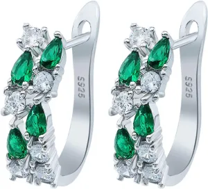 Earring Hoop Stud Drop & Dangle, Luxury Women Faux Emerald Multicolor Cubic Zirconia Ear Stud Earrings Jewelry for Women Teen Girls Birthday Christmas Friends Gift