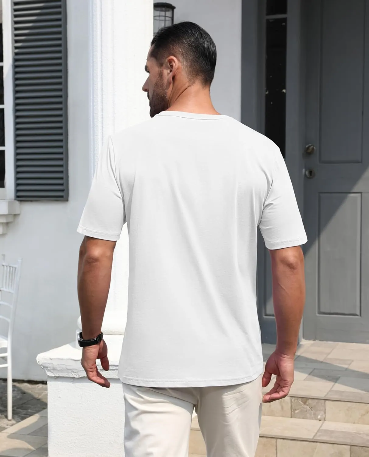 EKLENTSON Men's Cotton Crewneck T-Shirts Short Sleeve Plain Tee Moisture Wicking Casual Tshirts Solid Color