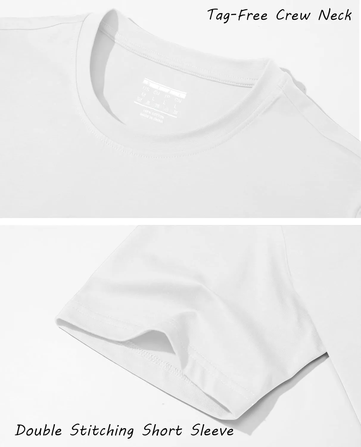EKLENTSON Men's Cotton Crewneck T-Shirts Short Sleeve Plain Tee Moisture Wicking Casual Tshirts Solid Color