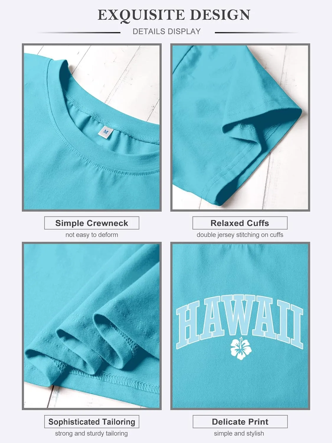 Ezcosplay Women Oversized T Shirts Graphic Tees Casual Drop Shoulder Tops Cute Hawaii Vacation Shirt