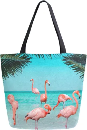 Fashion Beautiful Printed Pattern Extra Large Shoulder Tote Bag for Beach Travel Weekender Gym Grocery Shopping