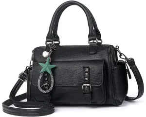 Fashion Satchel Handbags for Women - Top Handle Crossbody Bag - Casual Leather Shoulder Bag - Work Ladies Tote Purse