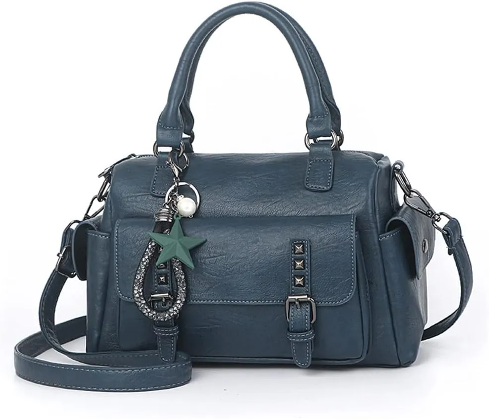 Fashion Satchel Handbags for Women - Top Handle Crossbody Bag - Casual Leather Shoulder Bag - Work Ladies Tote Purse