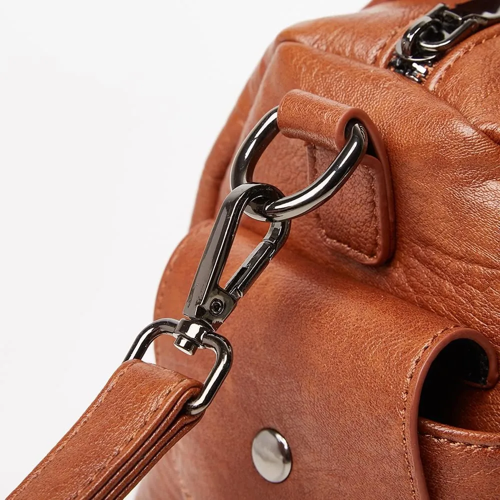 Fashion Satchel Handbags for Women - Top Handle Crossbody Bag - Casual Leather Shoulder Bag - Work Ladies Tote Purse