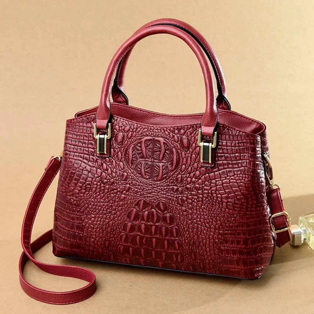 Fashionable Yellow Satchel Handbag for Women - Top Handle Purse, Leather Shoulder Crossbody Bag, Large Ladies Tote