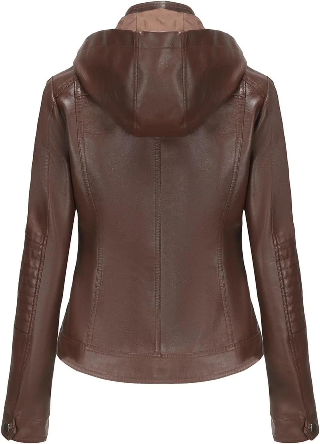 Faux Leather Jacket Women Plus Size Biker Outfits Leather Slim Fit Overcoat Jackets for Women Detachable Hood 2024
