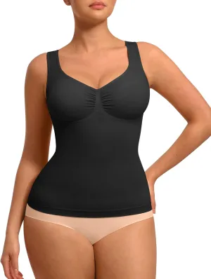 FeelinGirl Women Tank Tops Shapewear: Tummy Control Compression Tank V Neck Seamless Body Shaper Camisole Tops for Women