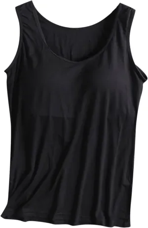 Firzero Cotton Tank Top Women with Built in Bras Shelf Bra Tanks Summer Cami Workout Camisole Padded Basic Shirts 2024