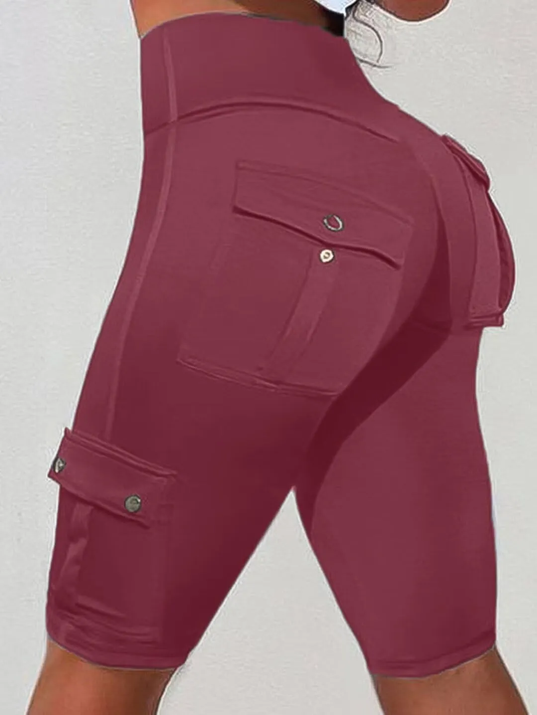 Flamingals Biker Shorts for Women High Waist Cargo Athletic Shorts Butt Lifting Workout Shorts Running Shorts