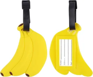 Framendino, 2 Pack Banana Fruit Silicone Luggage Tags Funny for Travel Suitcases Backpacks Bags