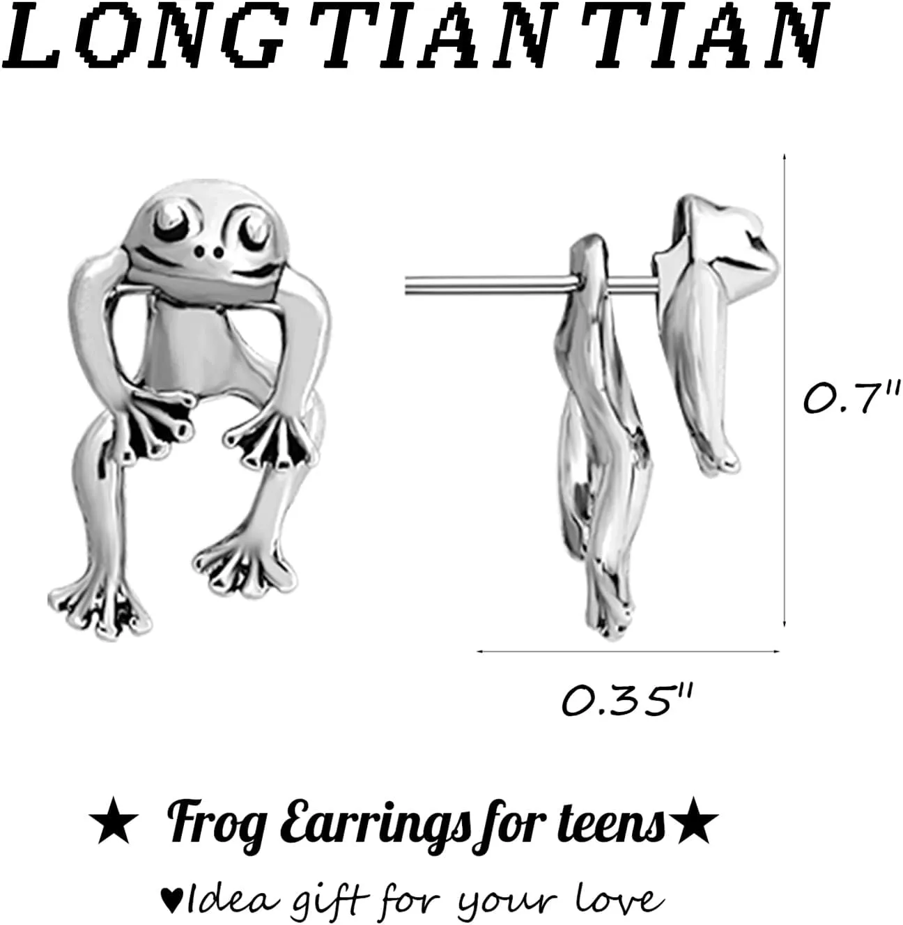 Frog Earrings for Women Cool Cute Trendy Stuff Vintage Frogs Shaped Stud Earrings Cat Animal Earrings Jewelry Stocking Stuffers Christmas Gifts