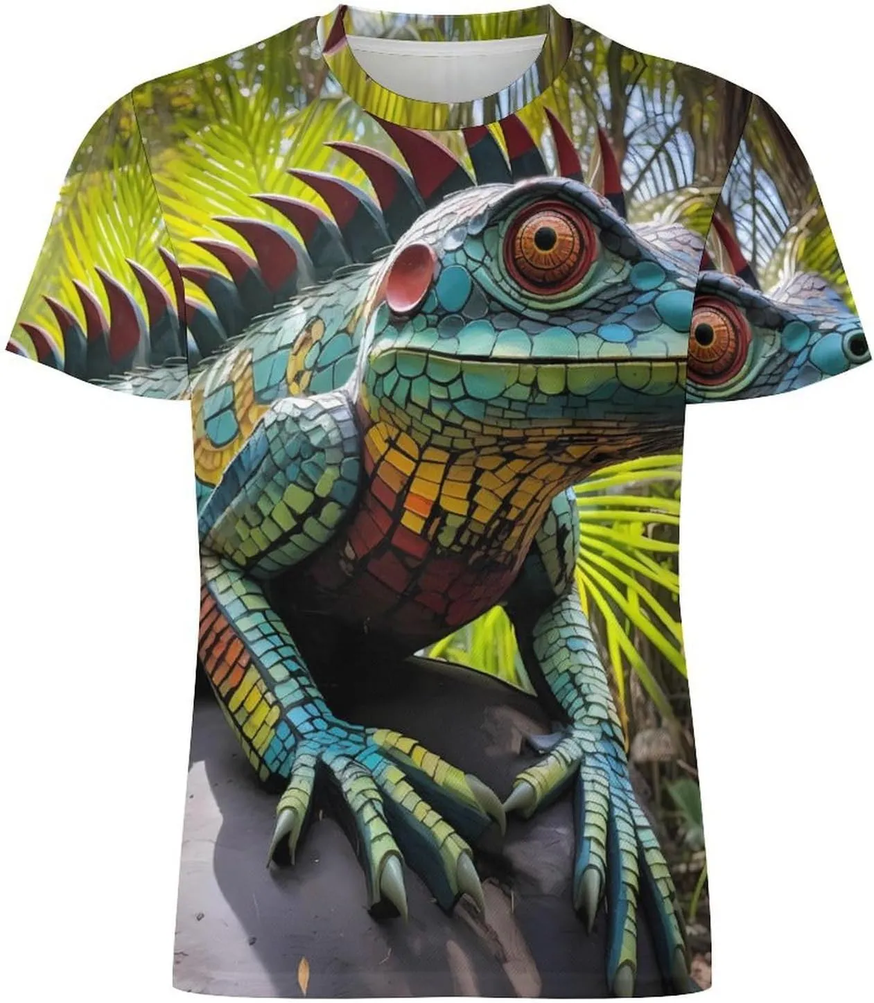 Funny Animal Lizard Men's T-Shirts Short Sleeve Tee Hawaiian Shirt Athletic Workout Tops Undershirts