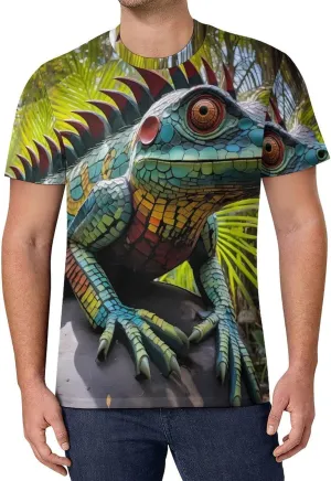 Funny Animal Lizard Men's T-Shirts Short Sleeve Tee Hawaiian Shirt Athletic Workout Tops Undershirts