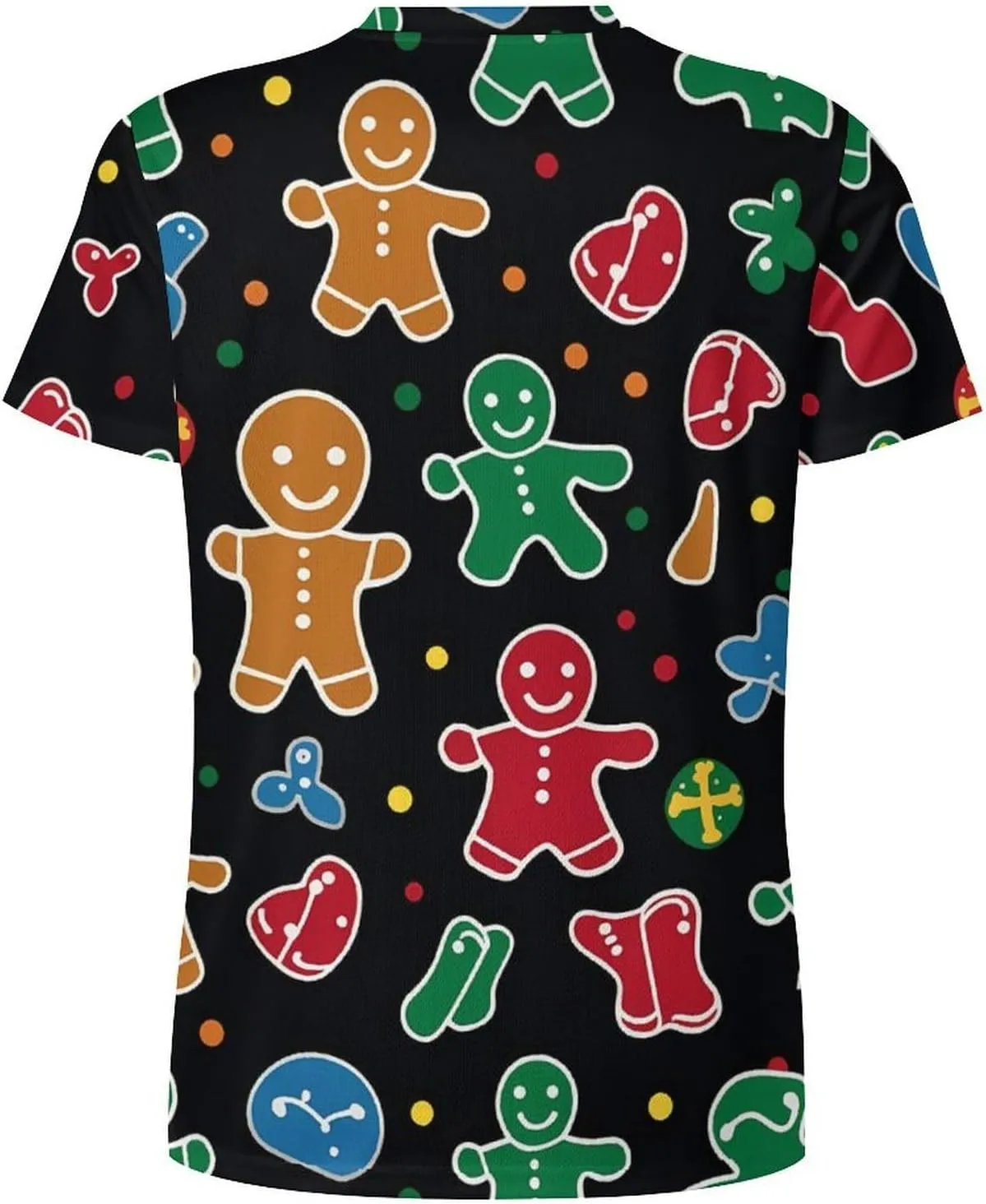 Funny Cute Gingerbread= Men's T-Shirts Short Sleeve Tee Hawaiian Shirt Athletic Workout Tops Undershirts