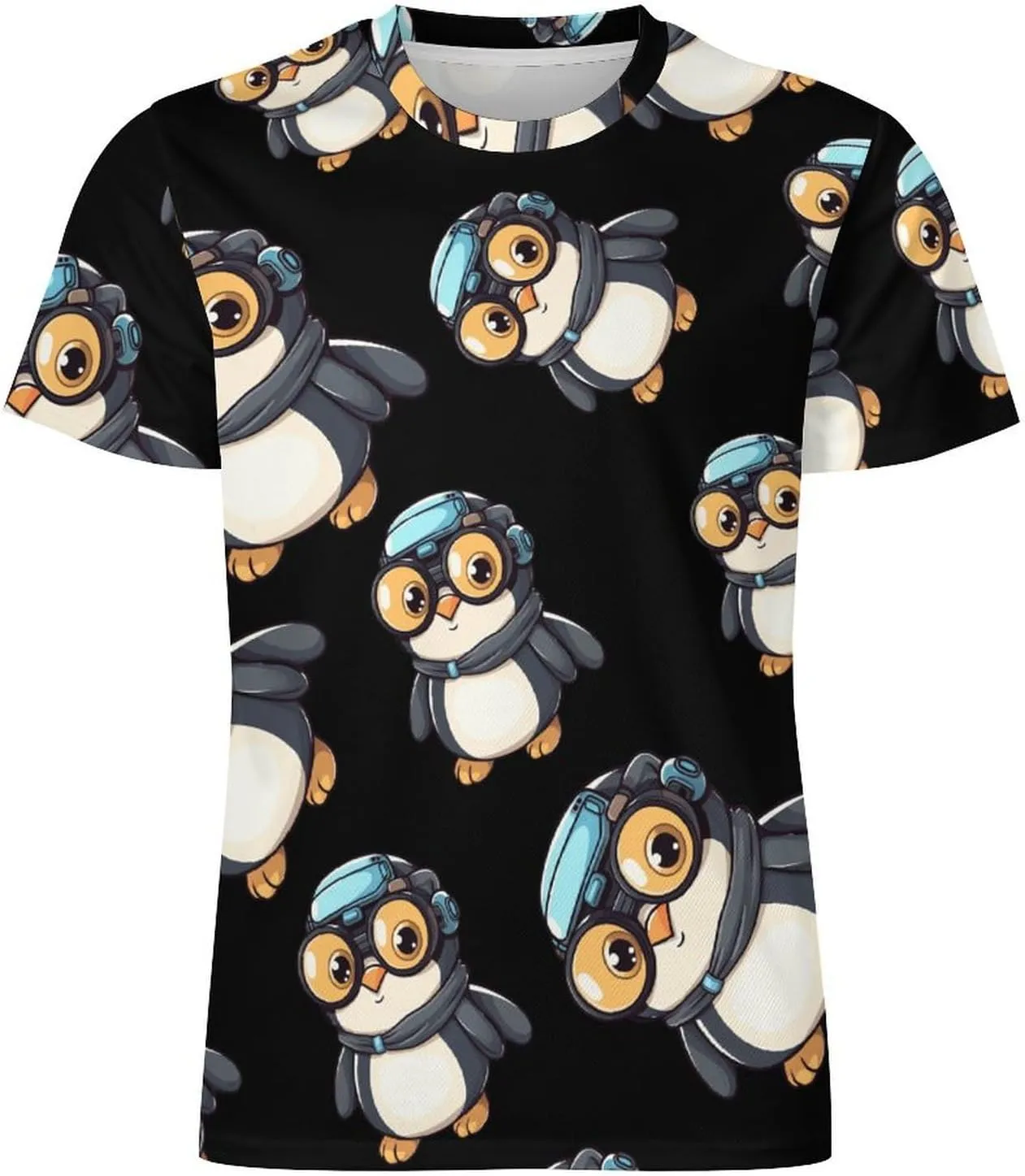 Funny Penguin Men's T-Shirts Short Sleeve Tee Hawaiian Shirt Athletic Workout Tops Undershirts