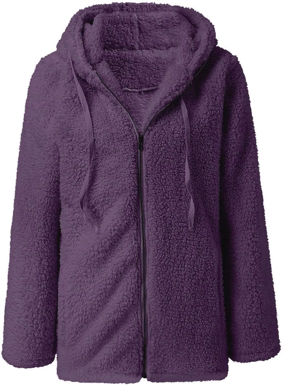 Fur Jackets for Women Sherpa Lined Warm Full Zip Winter Jackets Casual Open Front Cardigan Jacket Plus Size Plush Coats