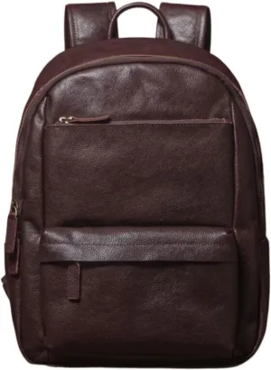 Genuine Leather Backpacks Mens Laptop Bags Briefcases Bookbags Computers Bags Travel Bags Casual Daypack 15.7Inch(Brown-2)