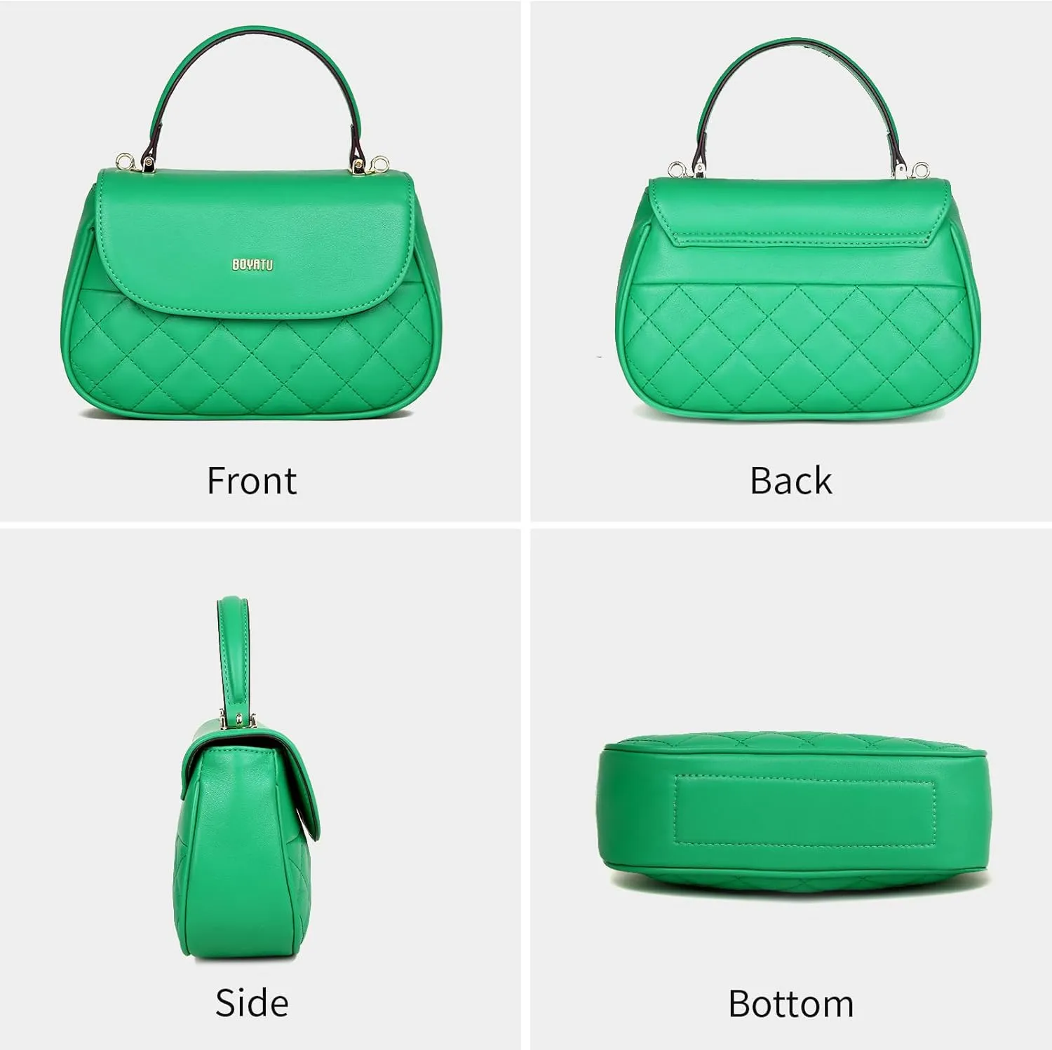 Genuine Leather Satchel Purse for Women: Quilted Shoulder Bag for Ladies - Small Top Handle Purse for Travel Dating