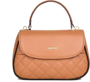 Genuine Leather Satchel Purse for Women: Quilted Shoulder Bag for Ladies - Small Top Handle Purse for Travel Dating