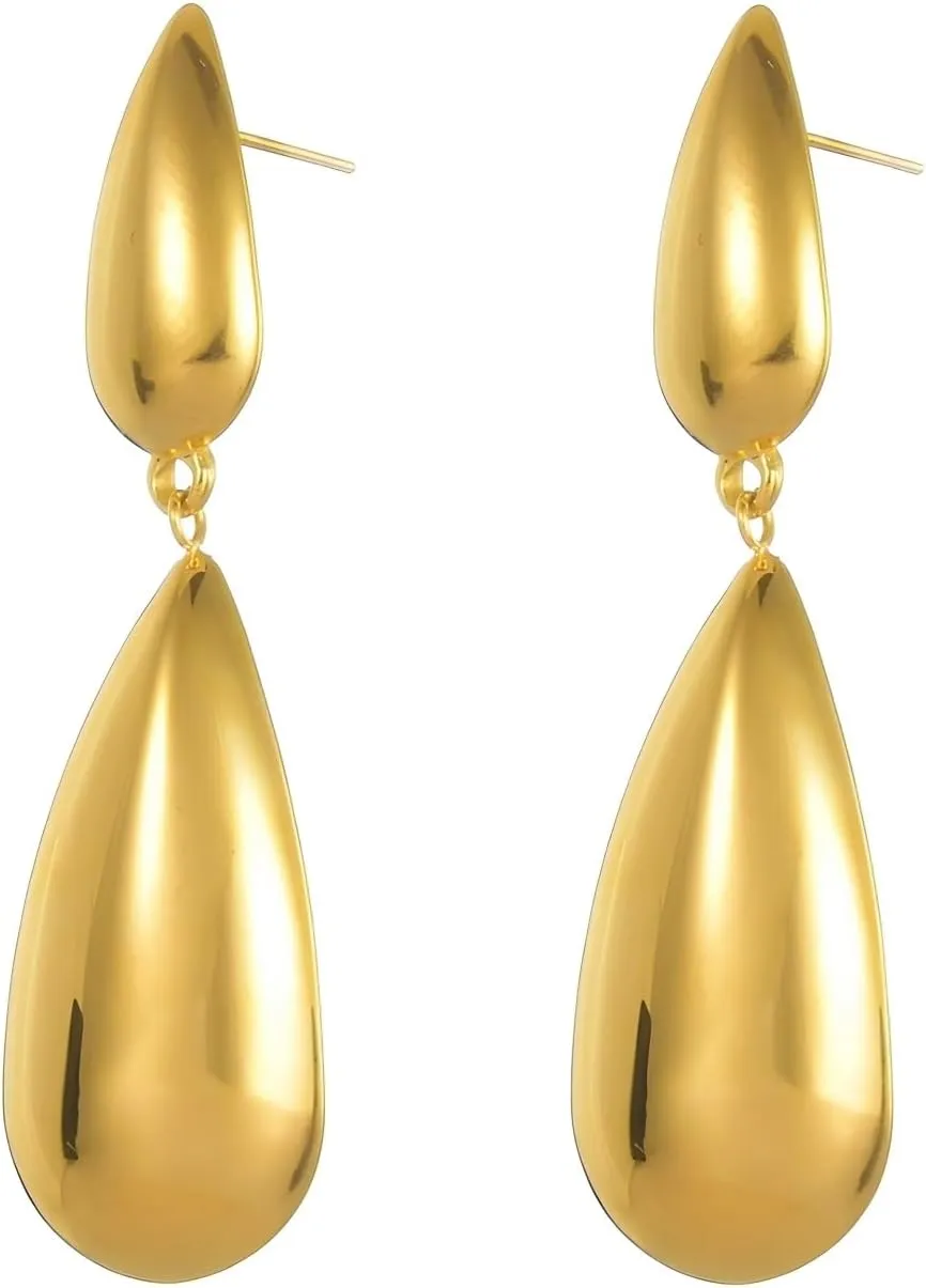 Gold Earrings for Women Statement Chunky Gold Dangle Teardrop Sunflower Drop Earrings for Women
