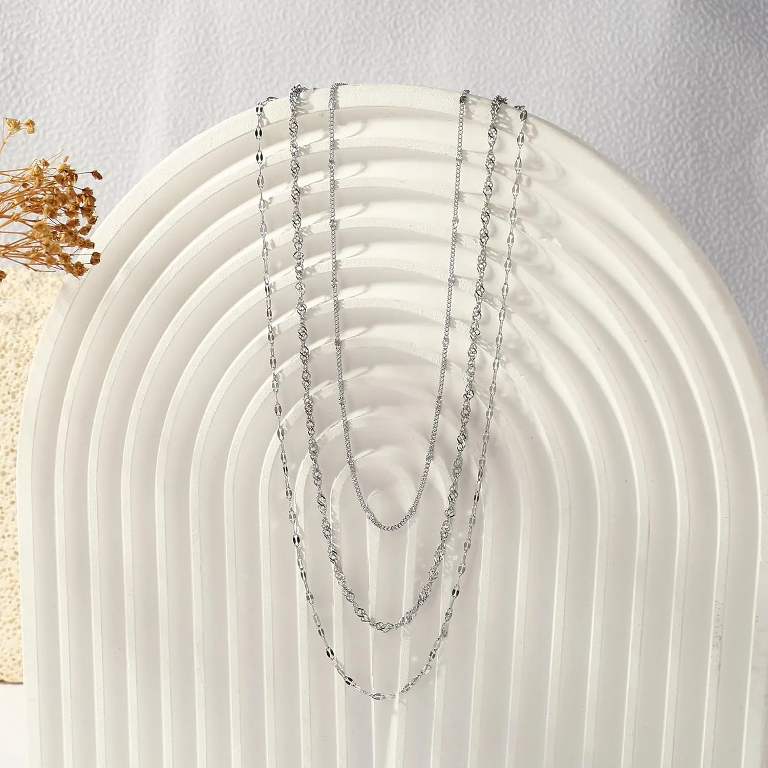 Gold Necklaces for Women,Non Tarnish,Stainless Steel Gold Necklaces,Simple Gold Layered Necklaces,Gold Jewelry Gift for Women