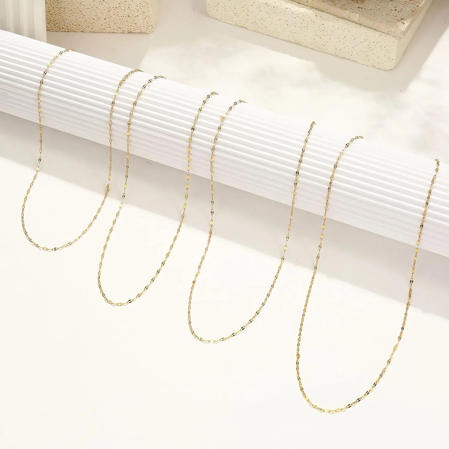 Gold Necklaces for Women,Non Tarnish,Stainless Steel Gold Necklaces,Simple Gold Layered Necklaces,Gold Jewelry Gift for Women