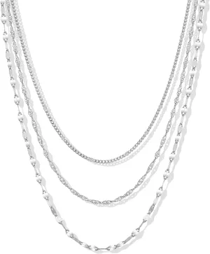 Gold Necklaces for Women,Non Tarnish,Stainless Steel Gold Necklaces,Simple Gold Layered Necklaces,Gold Jewelry Gift for Women